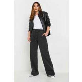 Lts Tall Black Washed Denim Pullon Wide Leg Jeans Ex Long > 16 Lts | Tall Women's Wide Leg Jeans - Ex Long 16