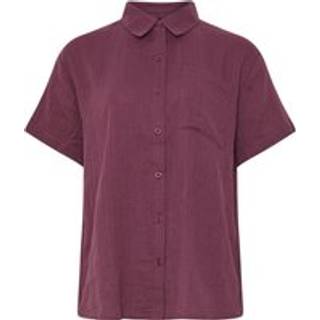 Lts Tall Dark Red Cotton Cheesecloth Short Sleeve Shirt 24 Lts | Tall Women's Shirts & Blouses