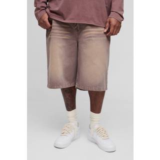 Mens Chocolate Plus Overdye Relaxed Fit Jorts