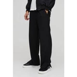 Mens Black Elasticated Waist Relaxed Fit Technical Stretch Trousers