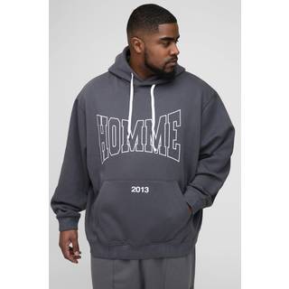 Mens Charcoal Plus Oversized Homme Hoodie