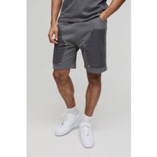 Mens Charcoal Relaxed Carpenter Shorts