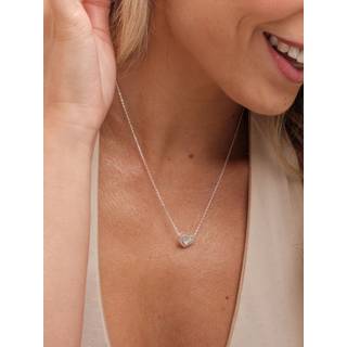 Simply Silver Simply Silver Silver Tone 925 Cubic Zirconia Heart Halo Pendant