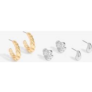 Mood Mood Metallic Two Tone Polished Twist Hoop Earrings Pack Of 3