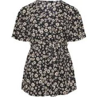 Yours Curve Yours Curve Black Angel Sleeve Wrap Top