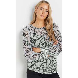 Lts Tall Ivory White Sheer Abstract Blouse 12 Lts | Tall Women's Shirts & Blouses