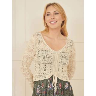 Yumi Crochet 100% Cotton Top With Front Ruchingmedium