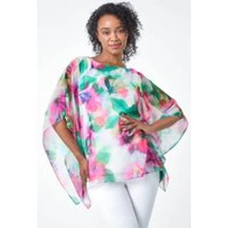Roman Roman Petite Blomster Tryk Overlay Top