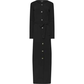 Lts Tall Black Ribbed Button Maxi Dress 10 Lts | Tall Women's Black Dresses
