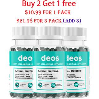 DEOS internt deodoranttilskud - Helkropsfjerner for tarmsundhed Hudsundhed Detox & fordjelsessttte - Naturlig lugtkontrol Klorofylpiller for fr