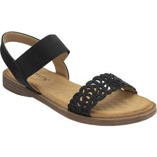 Lotus Lotus Black Flat Slip-Ons Sandals