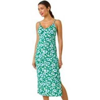 Roman Roman Green Floral Strappy Midi Dress