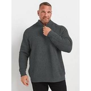 BadRhino Big & Tall BadRhino Big & Tall Grey Chenile Quarter Zip Jumper