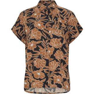 Lts Tall Rust Orange Floral Print Button Shirt 16 Lts | Tall Women's Shirts & Blouses