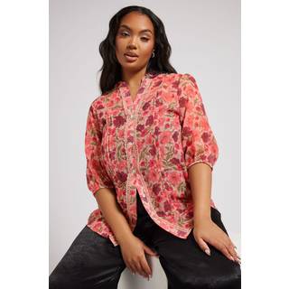 Yours Curve London Dobby Crochet Plisseret BluseEU 48 (UK 20)