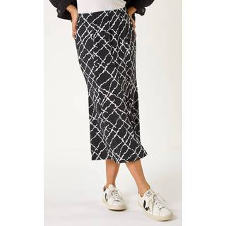 Roman Roman Black Abstract Checked Print Skirt