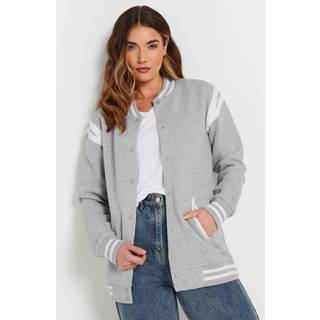 Lts Tall Grey Varsity Bomber Jacket 22-24 Lts | Tall Women's Bomber Jackets