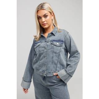 Yours Curve Yours Curve Blue Limited Fold Over Jacket