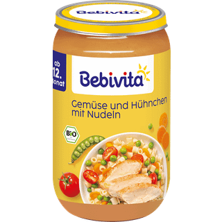 Bebivita Økologiske grøntsager og kylling med nudler fra 12 måneder 55.80 DKK/1 kg (6 x 250.0g)