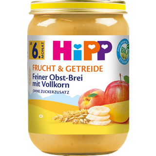 HiPP Økologisk frugt og korn, fin fuldkornsfrugtgrød 83.95 DKK/1 kg (6 x 190.0g)