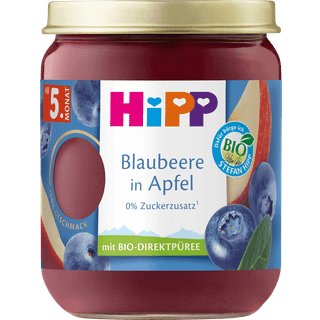 HiPP Økologisk blåbær med æble fra 5. måned 105.94 DKK/1 kg (6 x 160.0g)