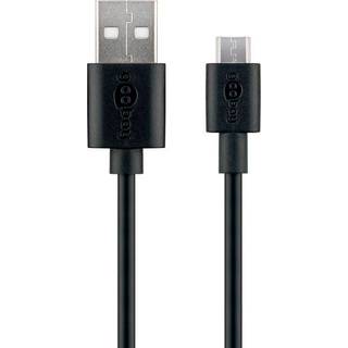 USB-A 2.0 til Micro USB lade- og datakabel, sort, 2m