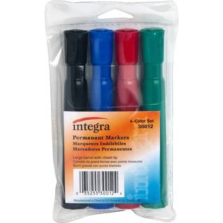 Integra permanent mark?r mejsel tip 4/pakke sort/r?d/bl?/gr?n (ITA30012)
