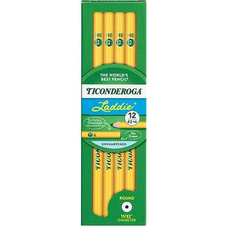 Dixon 13040 TICONDEROGA LADDIE WOODCASE PENCIL W/O VILASER HB #2 GUL DOZEN