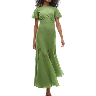 Topshop Ruffle Sleeve Volume Hem Maxi Dress