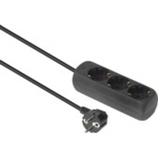 MICROCONNECT 3-way Schuko Socket 3M Black