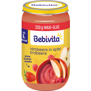 Bebivita Økologisk hindbær, æble og jordbær fra 5 måneder 51.80 DKK/1 kg (6 x 250.0g)