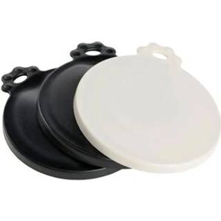 Låg til dåse 3 stk/pk Ø 7,6 cm sort/hvid