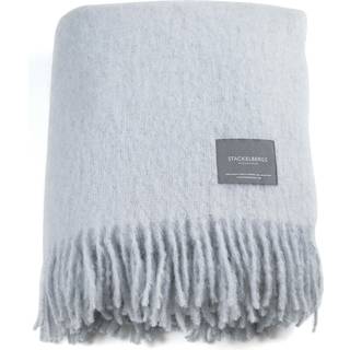 Stackelbergs Mohair Tæppe Valset Frynse 130x170 Cm t - Plaider & Tæpper Uld Himmelblå - 4139