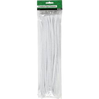 Hvide Chenille Piberensere 30 cm - 50 stk.