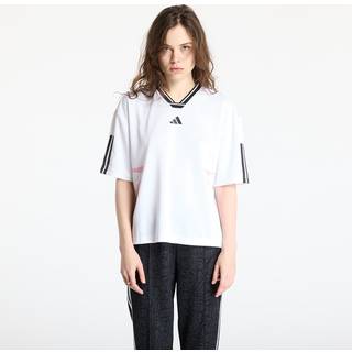 T-shirt adidas Tiro Cut 3 Stripes Color Block Boyfriend T-Shirt White/ Black/ True Pink L - True Pink - L