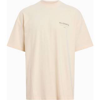 All Saints AllSaints Chalk White Underground Black/Blue Oversized Cotton Crew Neck T-Shirt