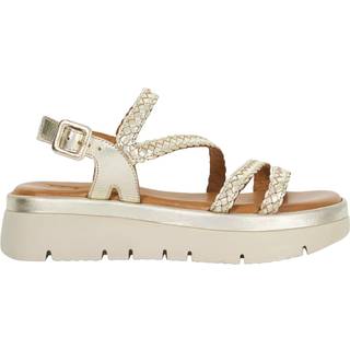 Dune London Dune London Gold Lexture Soft Woven Strap Platform Sandals