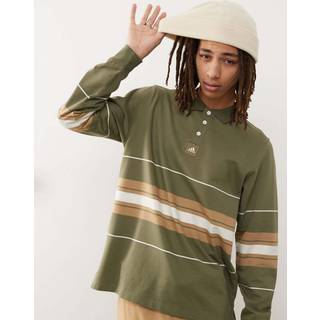 Striped polotrøje - Olive Strata - XS