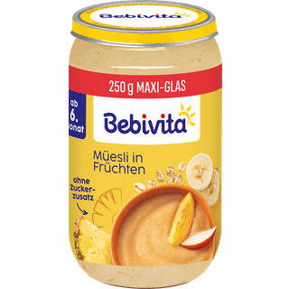 Bebivita Økologisk frugt- og kornmysli fra 6 måneder 51.80 DKK/1 kg (6 x 250.0g)
