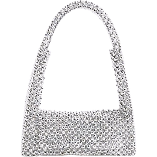 River Island River Island Silver Beaded Clutch Bag