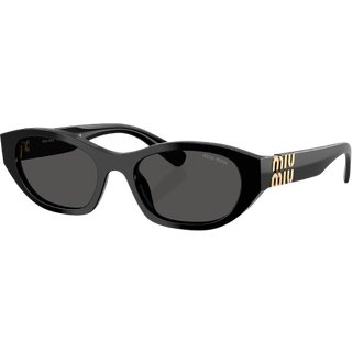 Miu Miu Kvinde MU A03S 16K08Z Solbriller Acetat Sort Grå Geometrisk Normal
