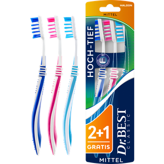 Dr. Best Tandbørster 3 stk. Classic Hoch-tief Medium