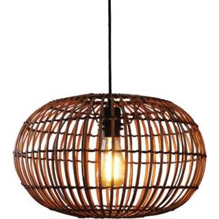Bambus hængelampe, brun, højde 25 cm, Ø 40 cm