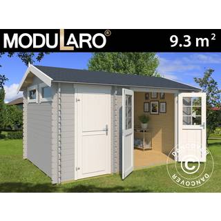 Redskabsskur Redskabsrum Haveskur i træ Narva 3,8x2,5x2,39m, 28mm,9,3m²,Lysegrå