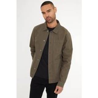 Threadbare Threadbare Khaki Button Up Lightweight Collared Utility Jacket