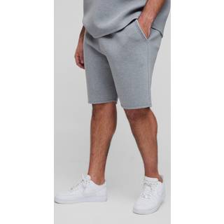 Mens Charcoal Plus Loose Fit Marl Scuba Shorts