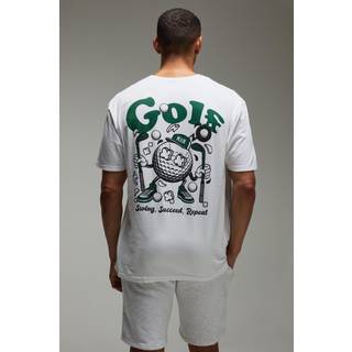 Mens White Man Active Golf Oversized T-shirt