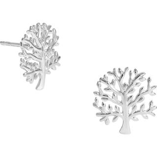 Simply Silver sterling 925 polerede meningsfulde træ ørestikkerEn