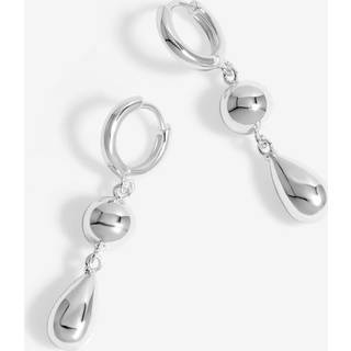 Jon Richard Jon Richard Silver Tone Orb And Teardrop Polished Earrings