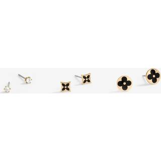 Jon Richard Jon Richard Gold Tone Jet Enamel Earrings 3 Pack
